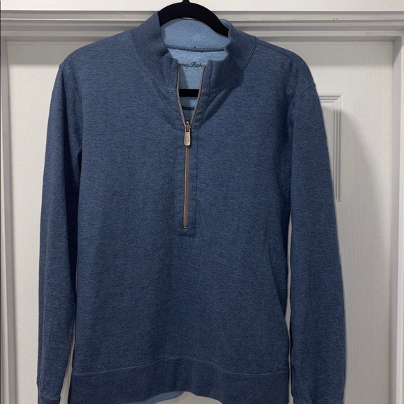 Tommy Bahama Men's Blue Zip-Up Sweater - Picture 3 of 13